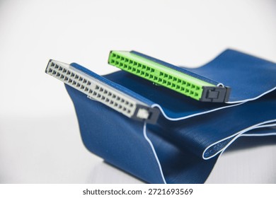 40-pin IDE Computer Data Cable, female IDE connectors, telecommunication technology transfer, network solutions, digital hardware global equipment, selective focus, shallow depth of field, Cairo Egypt