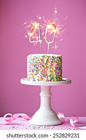 40th Birthday Cake With Sparklers