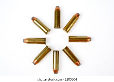 44 Magnum Handgun Rounds Isolated