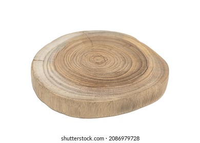 45 Degree Medium Wood Stump Tray On White Background