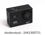 4K action camera on a white background