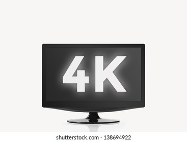 4K HD Television - Unbranded on white Background with Clipping Path
