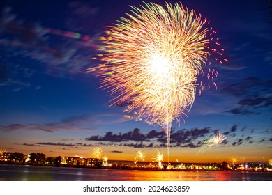 4th Of July Fireworks Over Great Falls Montana  