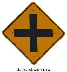 Canadian Warning Traffic Sign Intersection Dual Stock Illustration ...