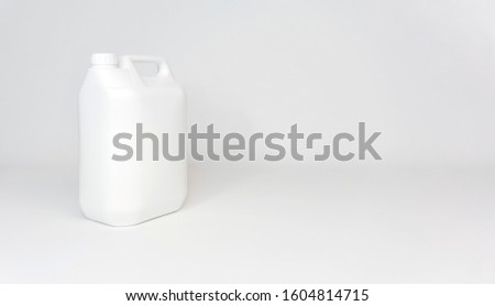 5 ltr / Litre White Plastic Container Containing Fluid