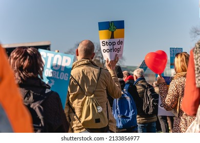 5 march 2022 The Hague in the Netherlands, protest for peace in Ukraine - protest against war