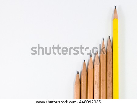 5 pencil,like a graph. High Growth with pencil concept.