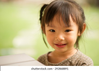 5 Year Old Asian Chinese Girl Smiling