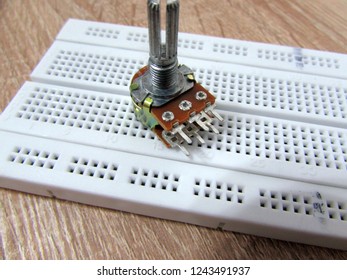 50 K POT On A White Breadboard