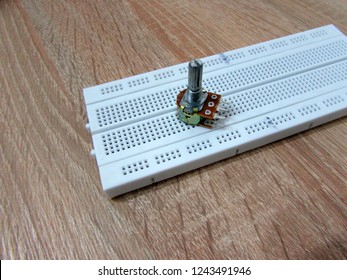 50 K POT On A White Breadboard