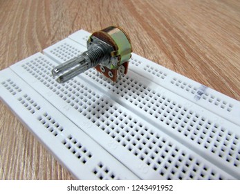 50 K POT On A White Breadboard