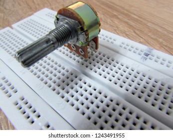 50 K POT On A White Breadboard