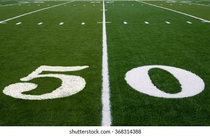 50 yard line on an american football field