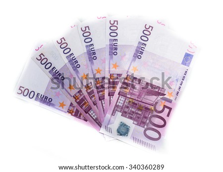 500 euro bills  euro banknotes money. European Union Currency
