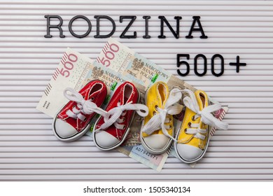 500 PLUS Funding For Children In Poland. A Family Of 500 Plus