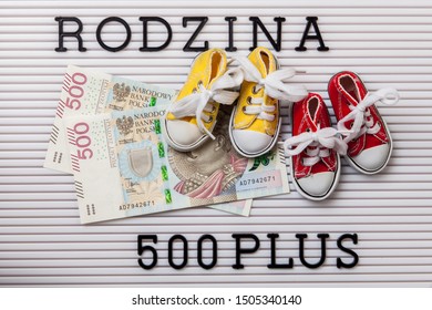 500 PLUS Funding For Children In Poland. A Family Of 500 Plus