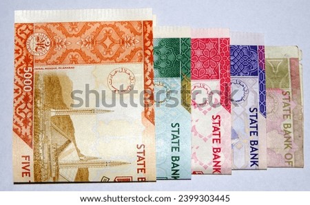 5000,500,100.50 ,10 rupees Pakistani currency note