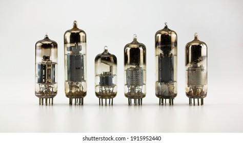 50's 60's Vacuum tube isolated on neutral white with natural shadows. 