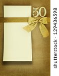 50th Anniversary card on golden background