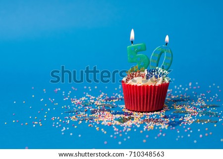 50th Birthday cupcake landscape