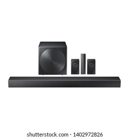 5.1-Channel Soundbar With Wireless Subwoofer Isolated. Data Surround Speakers. Acoustic Audio Sound Stereo System 5-Channel Output With Subwoofer. Loudspeakers. 460W Home Theatre Entertainment System