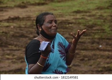 5/8/2020 Munnar Kerala India.  An Indian woman crying after a funeral   