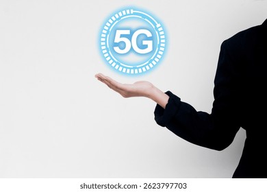 5G global network concept. High speed communication and technology theme. Ideal for business, fast internet, and innovation