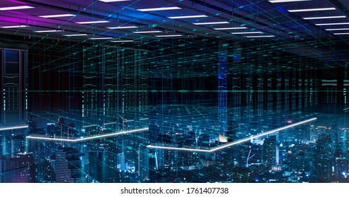 5G network digital hologram and internet of things on city background.Double exposure city of cloud server.5G network wireless systems,IoT(Internet of Things),Smart city,communication network concept. - Powered by Shutterstock - Get 15% off with code: PIKWIZARD15