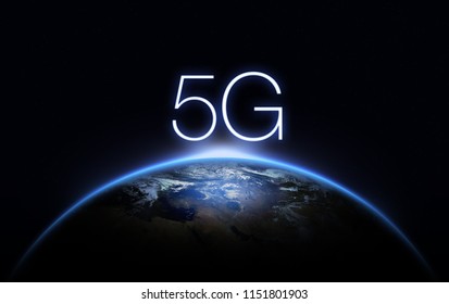 5G Network Internet Mobile Wireless Business concept.5G standard of modern signal transmission technology.
