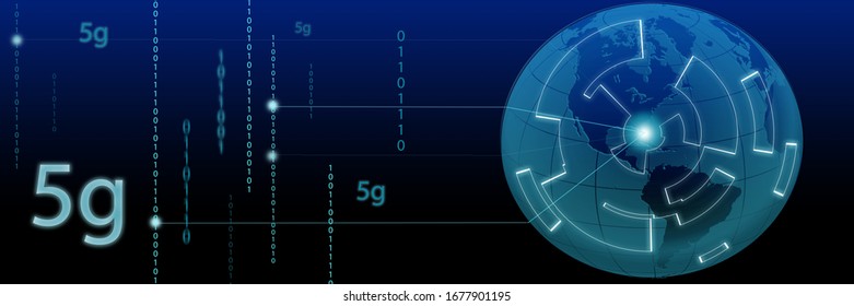 5g tech network background, technology communication concept