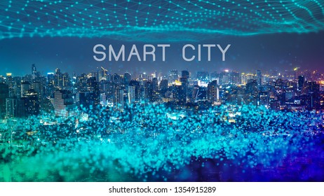 5gbigdatainternet Things Iot Smart City Conceptdouble Stock Photo ...