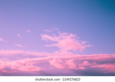 5k Toned blue pink magenta colors sky sunset sunrise background. Time Lapse Time-lapse Time-lapse Of Bright Toned pink Sky With White Fluffy Clouds. Cloudy Sky. Sunny Cloudscape.