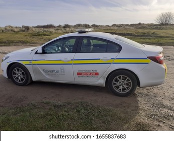 5th January 2020 County Meath Ireland. An Irish Revenue, Tax And Customs Car Parked In Mornington Beach Car Park, County Meath. 