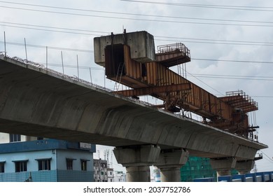 5th September, 2021, Kolkata, West Bengal, India: Under Construction Metro Rail Bridge In Kolkata.