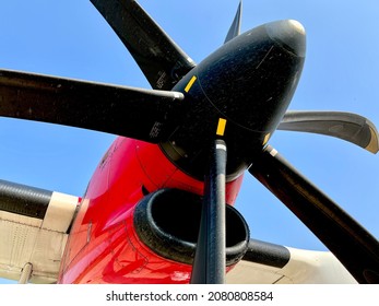 6 Blade Variable Pitch Propellor On A Turboprop Engine