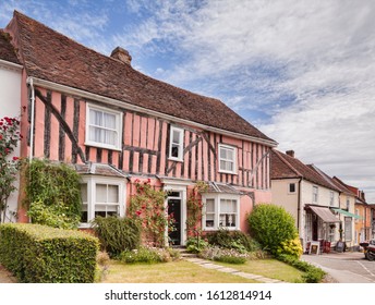 6 July 2015: Lavenham, Suffolk, England, UK - Half Timbered House.