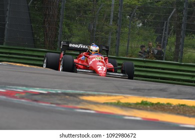 6 May 2018: Unknown Run With Historic 1984 Ferrari F1 Car Model 126 C4 Ex Michele Alboreto / René Arnoux During Minardi Historic Day 2018 In Imola Circuit In Italy.