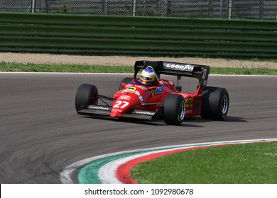 6 May 2018: Unknown Run With Historic 1984 Ferrari F1 Car Model 126 C4 Ex Michele Alboreto / René Arnoux During Minardi Historic Day 2018 In Imola Circuit In Italy.