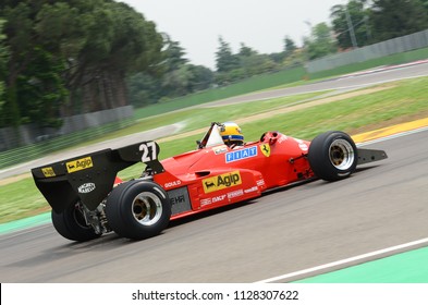 6 May 2018: Unknown Run With Historic 1984 Ferrari F1 Car Model 126 C4 Ex Michele Alboreto / René Arnoux During Minardi Historic Day 2018 In Imola Circuit In Italy.