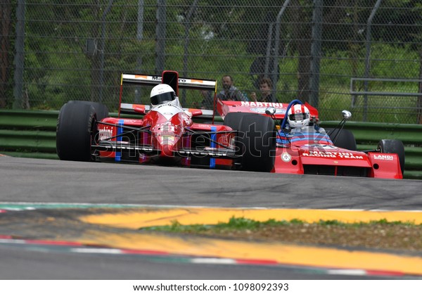 6 May 2018: unknown run with historic Formula 1\
1990 Scuderia Italia Dallara BMS F190 during Minardi Historic Day\
2018 in Imola Circuit in\
Italy.