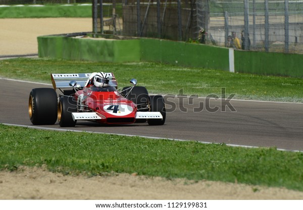 6 May 2018: Unknown run with
historic 1971 Ferrari F1 Car model 312B2 ex Mario Andretti / Jacky
Ickx during Minardi Historic Day 2018 in Imola Circuit in
Italy.