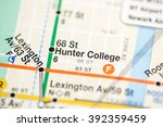 68 St Hunter College. Lexington Av/Pelham Express Line. NYC. USA