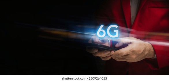 6G high-speed internet network signal, 6G standard wireless communication technology network development concept that supports cellular data networks - Powered by Shutterstock