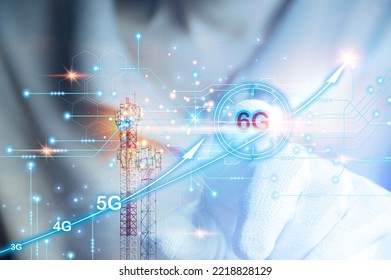 6G network concept, high speed mobile internet New age network, business concept, modern technology internet and network