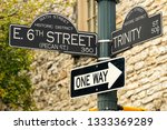 The 6th Street road sign. 6th Street is know for being the place to party in Austin, Texas. It