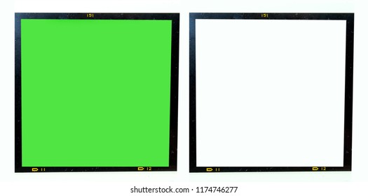 6x6 Dia Film Frame On White Or Green, Place Your Picture Here