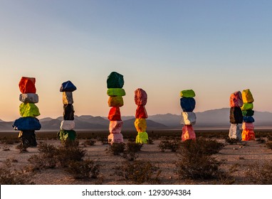 7 Magic Mountains, Near Las Vegas Nevada, Abstract Art/ Sculptures Standing Tall In The Desert