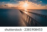 7 mile bridge at sunset in Marathon Key west Florida