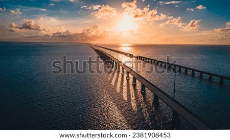 7 mile bridge at sunset in Marathon Key west Florida