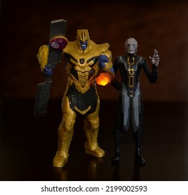 7 September,2022Istanbul, Turkiye: Marvel Comics Characters Named As Ebony Maw And Thanos Action Figures Made By Hasbro.